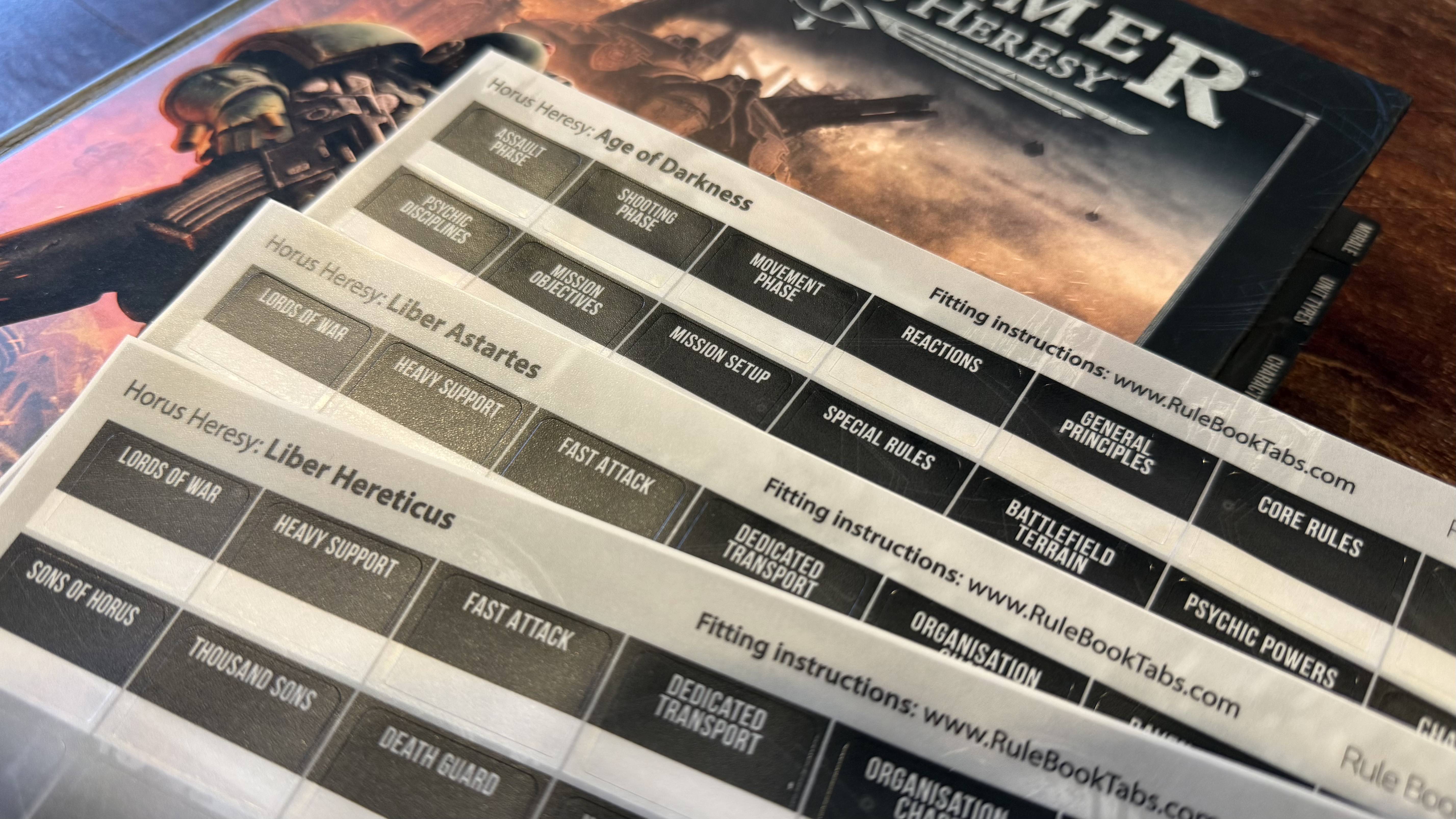 Old World Rule Book Tabs